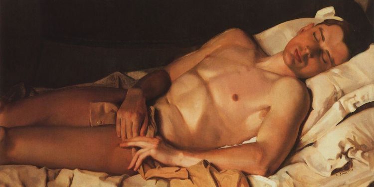 Konstantin Somov Naked Young Man B. Snezhkovsky